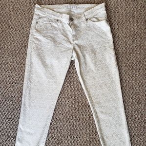 Rock & Republic White Gold Skinny Crop Jeans